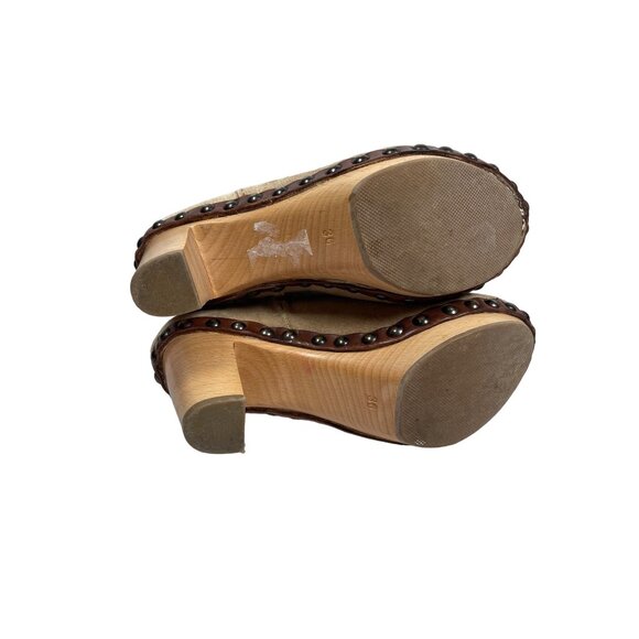 Barney’s NY Henry Cuir Suede Shearling Platform Clog Studded Ankle Boots Sz 36 - Picture 8 of 14